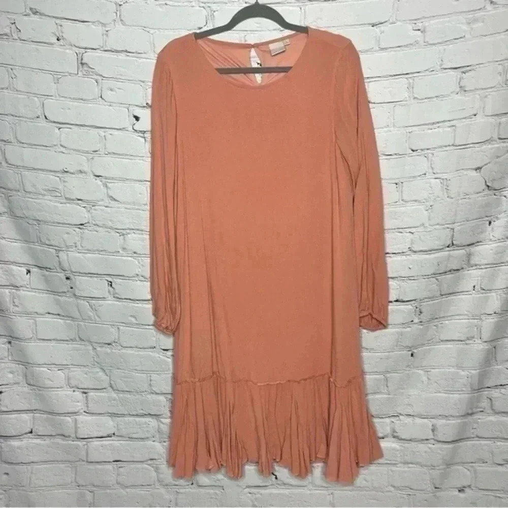 Emberley Women’s Coral Long Sleeve Midi Dress size Large